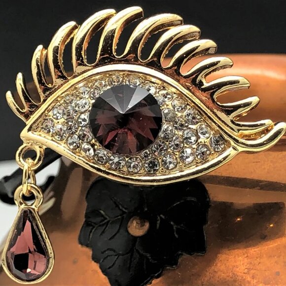 🔥2/$20 Evil Eye Brooch Rhinestone Evil Eye Pin Dali's Eye Pin Dali's Eye Brooch - Picture 1 of 3